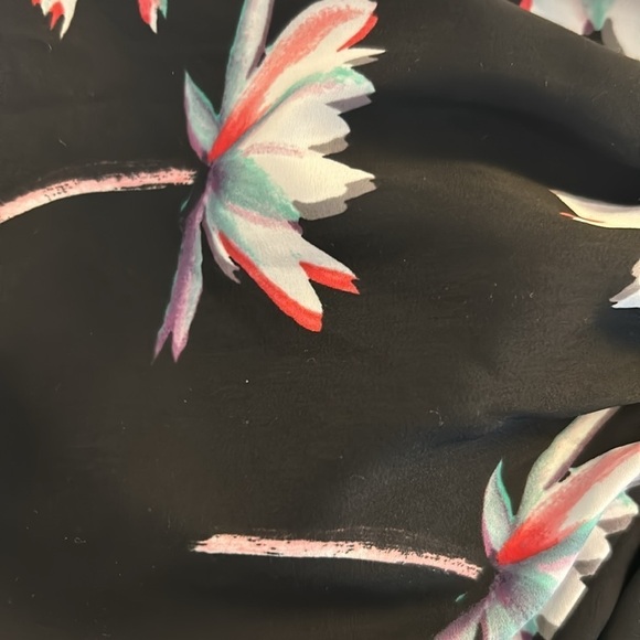 Jaclyn Smith Black Floral Boho V-Neck Long Sleeve Top Size XL - Picture 7 of 8